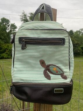 Chala Group Handbags Teal Stripe Backpack